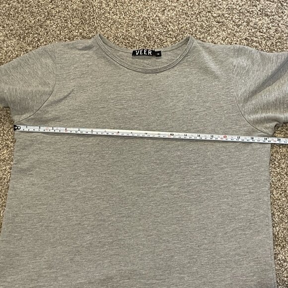 VEER Androgynous Tee T-Shirt Short Sleeve Light Gray Heathered Size M - Picture 5 of 7